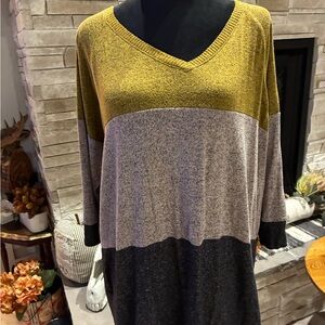 Maurices Mustard and Black Knit Sweater
